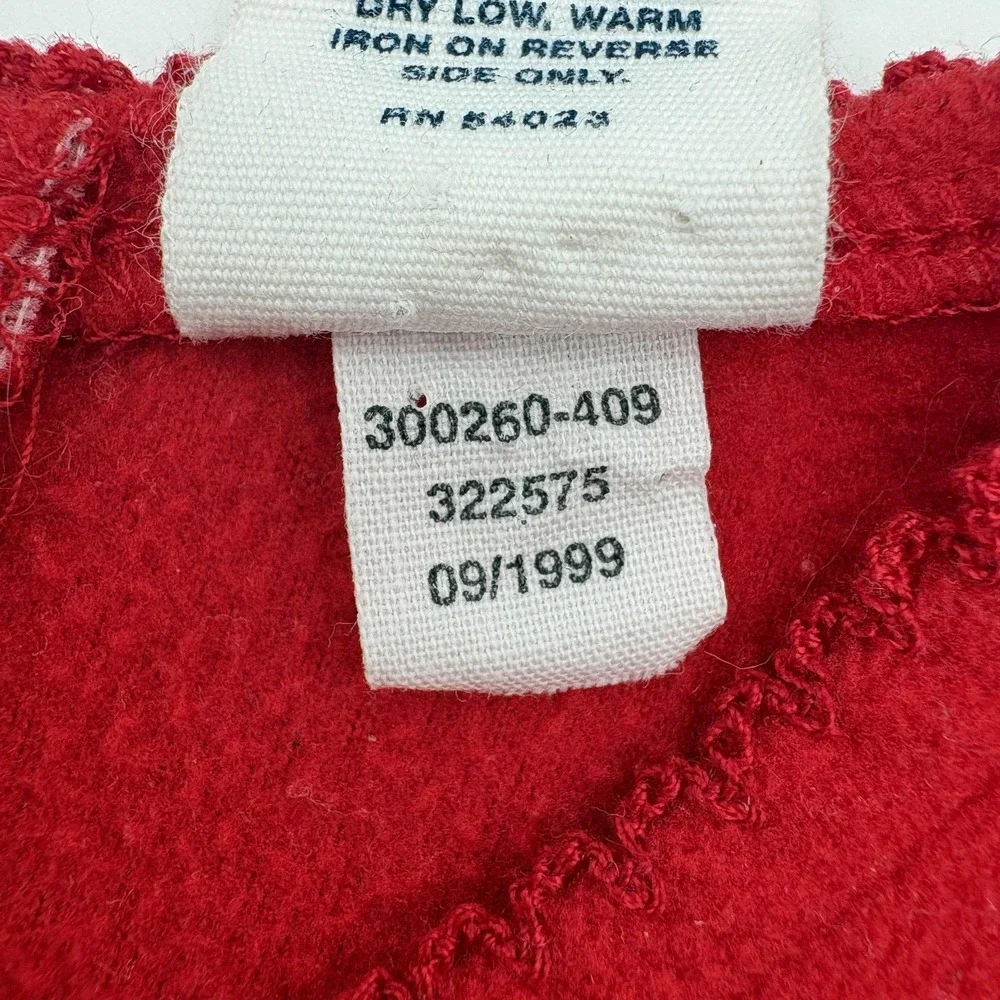 Vintage Baby Gap‎ Dress Girls 9-12M Red Fleece Snowflake Sleeveless 90s Holiday